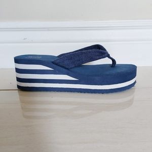 Alpine swiss shoes platform wedge, flip flops